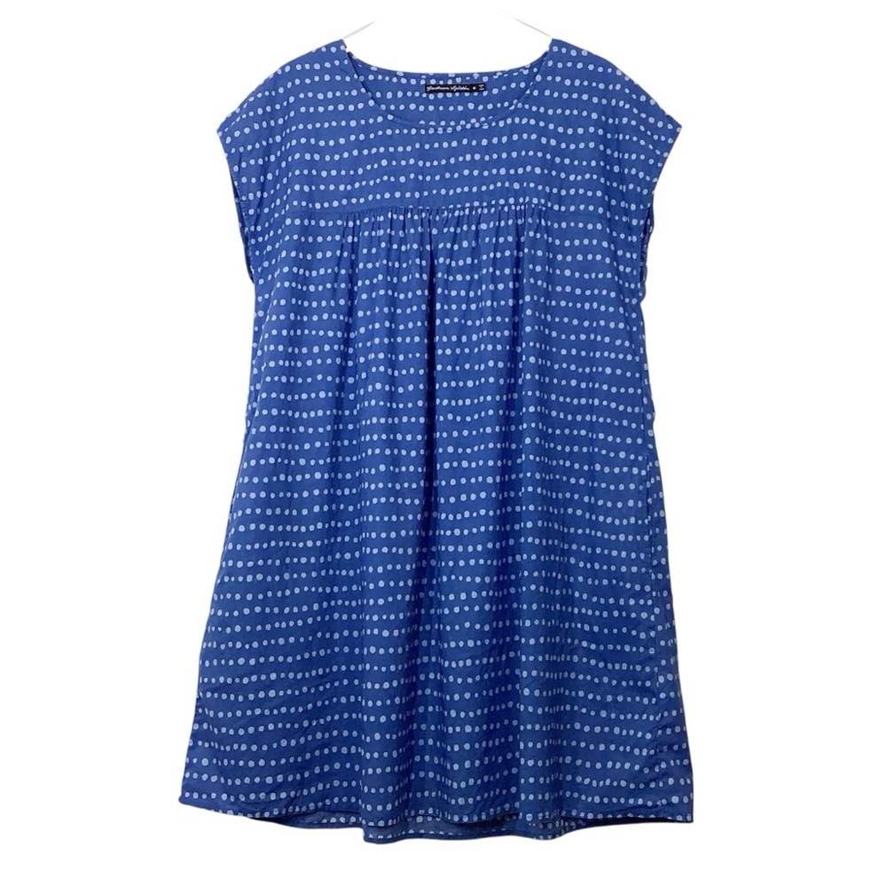 Gudrun Sjoden Polka Dot Dress Size M 100% Cotton Shift Dress Lagenlook - Picture 2 of 8